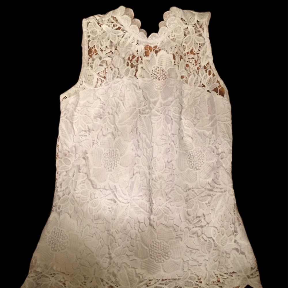 Nanette womens White lace top